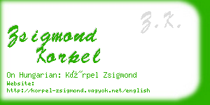 zsigmond korpel business card